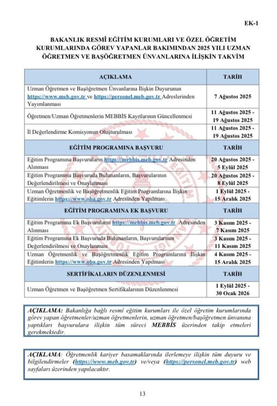 2025 Uzman öğretmenlik ve başöğretmenlik başvuruları ne zaman? MEB kılavuzu yayımlandı - Resim: 17