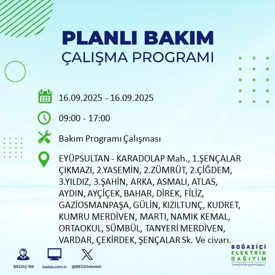 BEDAŞ duyurdu! Elektrik kesintisi saatler sürecek: 16 Eylül İstanbul elektrik kesintisi - Resim: 32