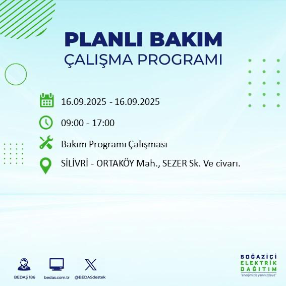 BEDAŞ duyurdu! Elektrik kesintisi saatler sürecek: 16 Eylül İstanbul elektrik kesintisi - Resim: 11