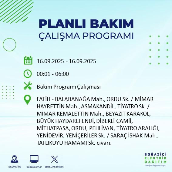 BEDAŞ duyurdu! Elektrik kesintisi saatler sürecek: 16 Eylül İstanbul elektrik kesintisi - Resim: 31