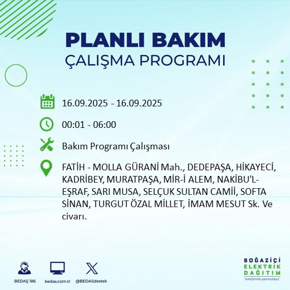 BEDAŞ duyurdu! Elektrik kesintisi saatler sürecek: 16 Eylül İstanbul elektrik kesintisi - Resim: 30