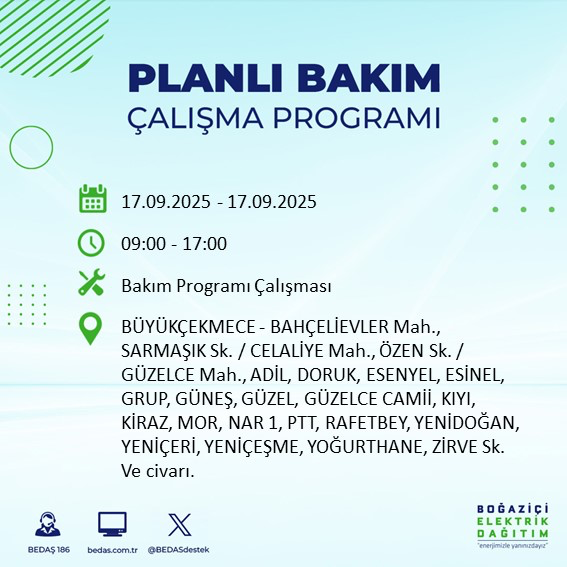 17 Eylül İstanbul elektrik kesintisi: Hangi ilçelerde, elektrikler ne zaman gelecek? - Resim: 23