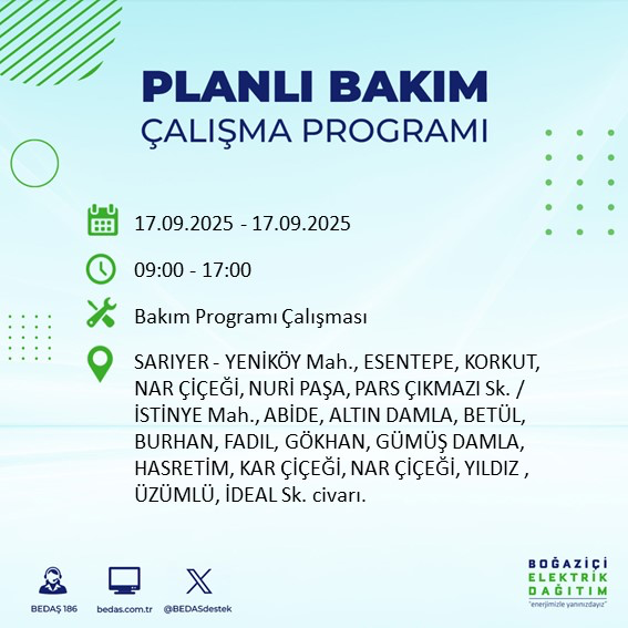17 Eylül İstanbul elektrik kesintisi: Hangi ilçelerde, elektrikler ne zaman gelecek? - Resim: 106