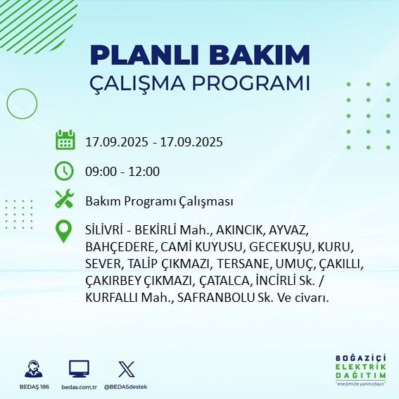 17 Eylül İstanbul elektrik kesintisi: Hangi ilçelerde, elektrikler ne zaman gelecek? - Resim: 84