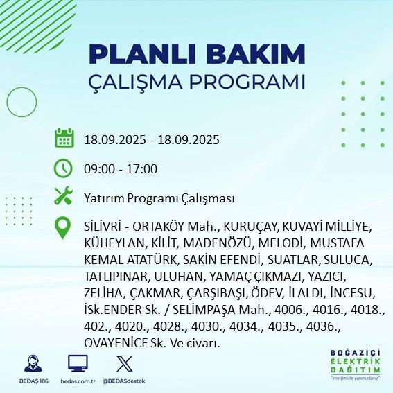 Yarın elektrik kesintisi saatler sürecek: 18 Eylül elektrik kesintileri - Resim: 6
