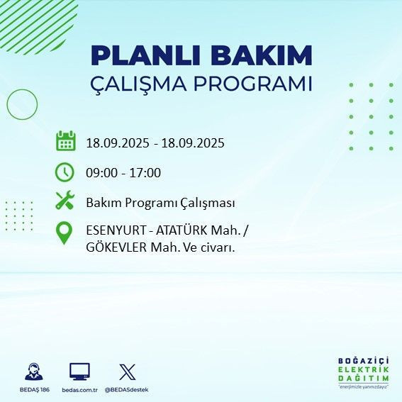 Yarın elektrik kesintisi saatler sürecek: 18 Eylül elektrik kesintileri - Resim: 9