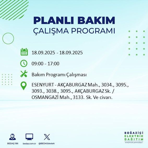 Yarın elektrik kesintisi saatler sürecek: 18 Eylül elektrik kesintileri - Resim: 54