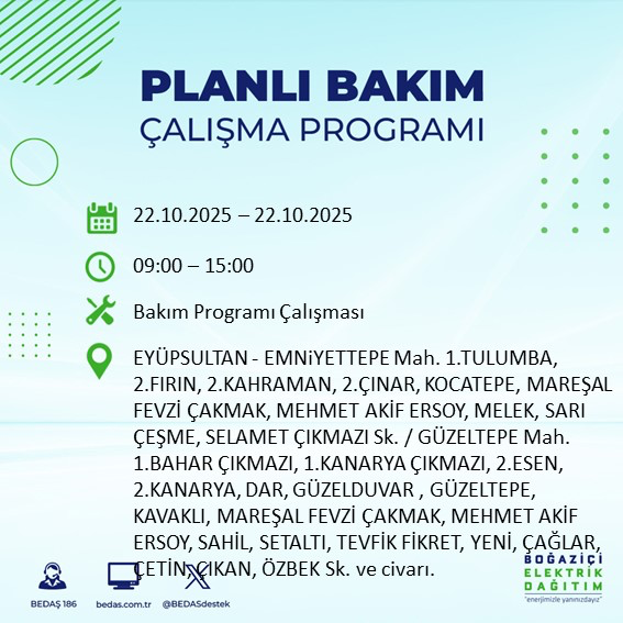 Gözünüz saatte olsun: 22 Ekim’de İstanbul’un birçok noktasında elektrik kesilecek - Resim: 52