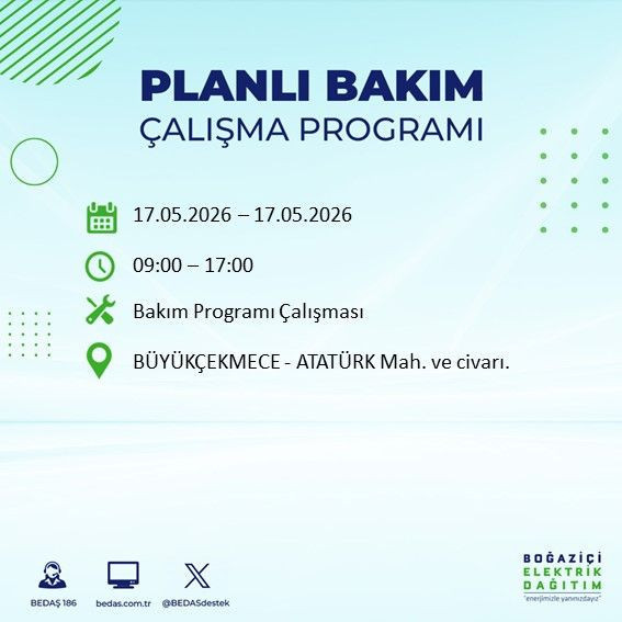 İstanbul’da 8 saatlik planlı elektrik kesintisi: 17 Mayıs Pazar elektrikler ne zaman gelecek? - Resim: 16