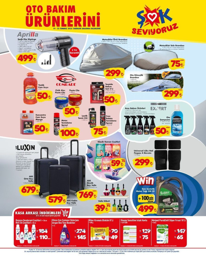 ŞOK 19-22 Temmuz aktüel ürünler kataloğu: Motor yağı, deterjan, gıda ve temizlik ürünlerinde büyük indirim - Resim: 1