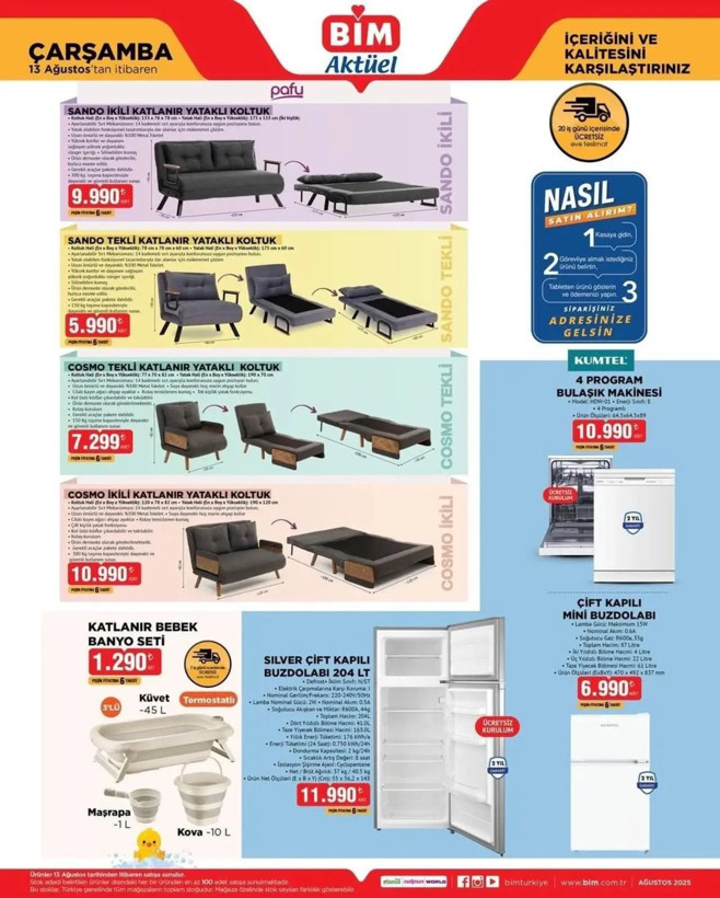 BİM'e katlanır yataklı koltuk geliyor! 13 Ağustos 2025 Çarşamba aktüel ürünler kataloğu yayınlandı - Resim: 1