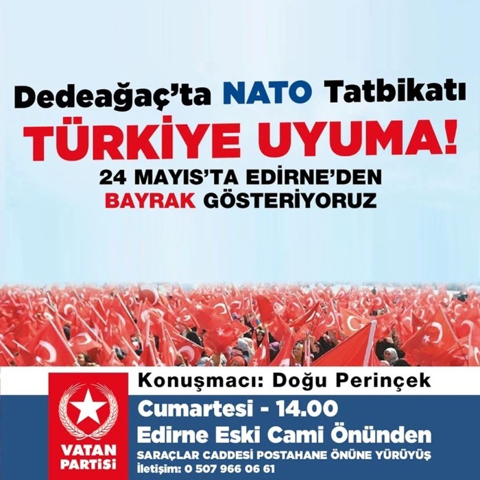 NATO'ya meydan okuma zamanı: 24 Mayıs'ta Edirne’de buluşuyoruz!