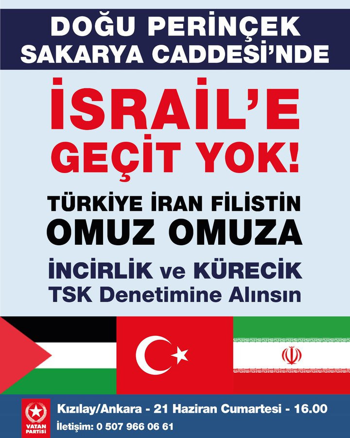 Vatan Partisi’nden İsrail’e karşı meydan çağrısı: Doğu Perinçek herkesi Sakarya Caddesi'ne çağırdı - Resim : 1