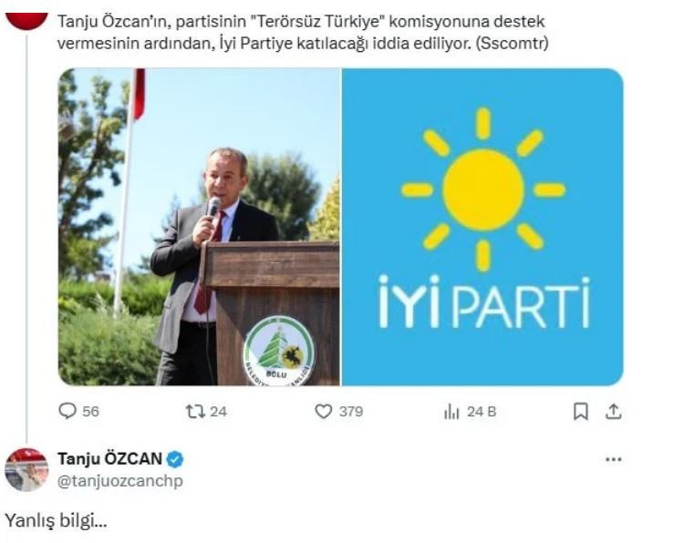 Tanju Özcan İYİ Parti’ye mi katılacak? Geçiş iddiasına yanıt verdi - Resim : 1