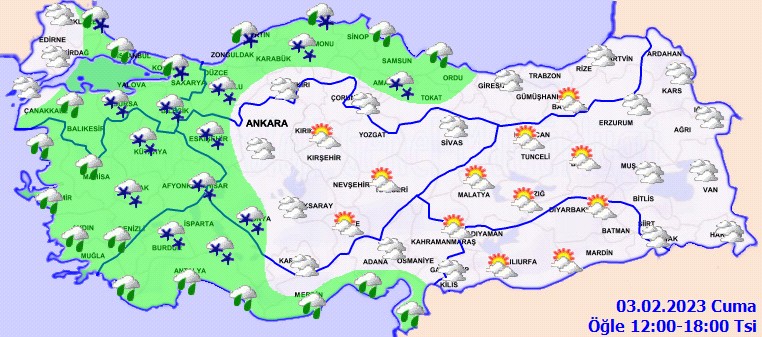 3 Şubat 2023 Cuma il il hava durumu - Resim : 2
