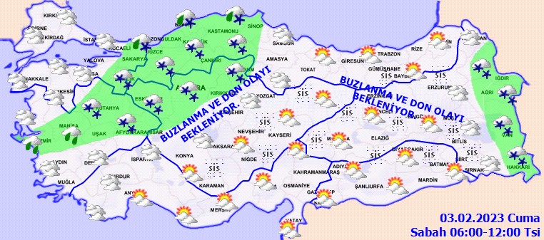 3 Şubat 2023 Cuma il il hava durumu - Resim : 1