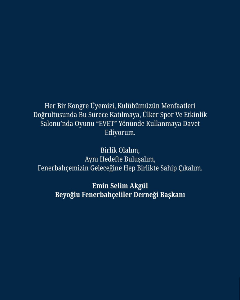 Fenerbahçe Olağanüstü Genel Kurula gidiyor! Fenerbahçeliler Derneği'nden oy çağrısı - Resim : 2