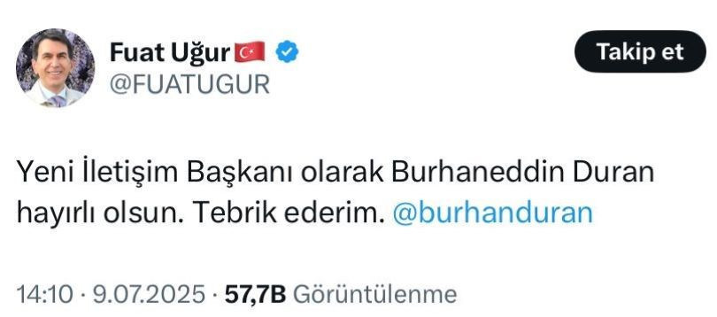 Fahrettin Altun’un yerine Burhanettin Duran mı geliyor? - Resim : 1