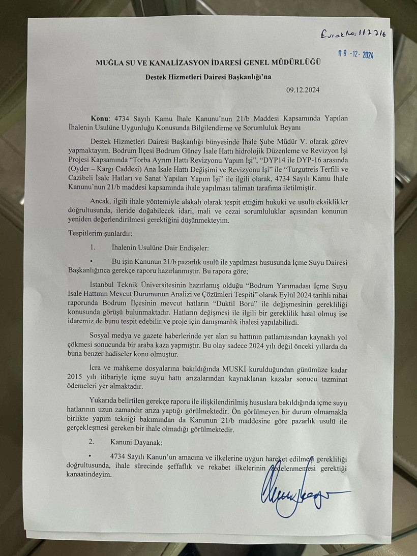Bodrum Güney İsale Hattı’nda büyük yolsuzluk iddiası - Resim : 1