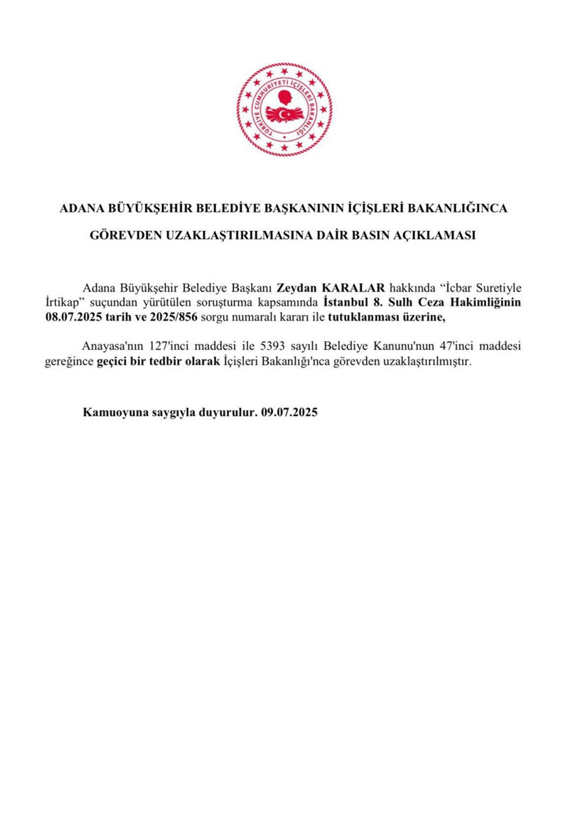 İçişleri'nden iki belediye başkanına uzaklaştırma kararı - Resim : 1
