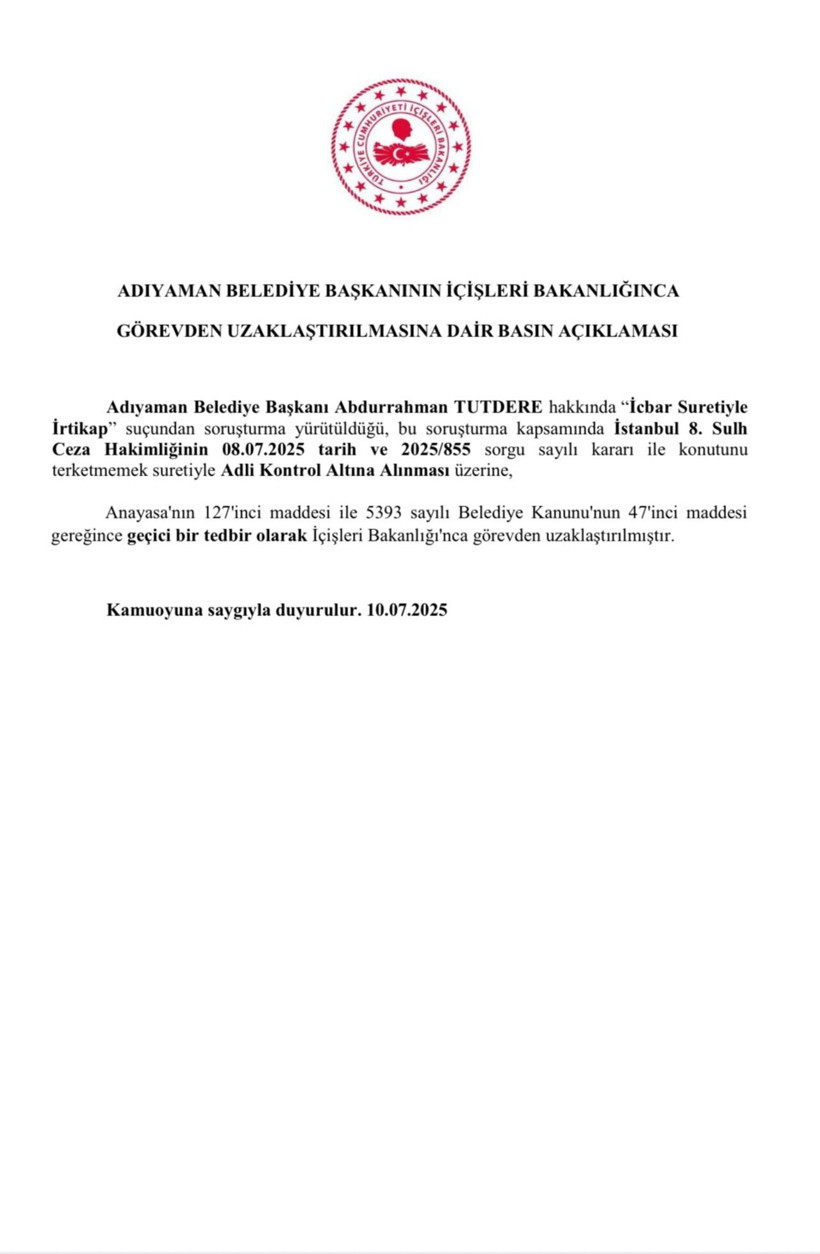 İçişleri harekete geçti! Ev hapsinden sonra görevine de son verildi - Resim : 1