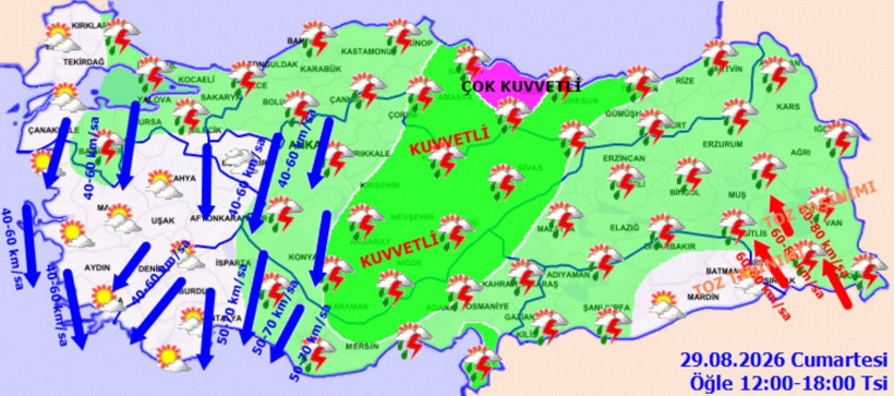 Meteoroloji'den sağanak, fırtına ve toz taşınımı uyarısı: Sıcaklıklar düşüyor! - Resim: 2