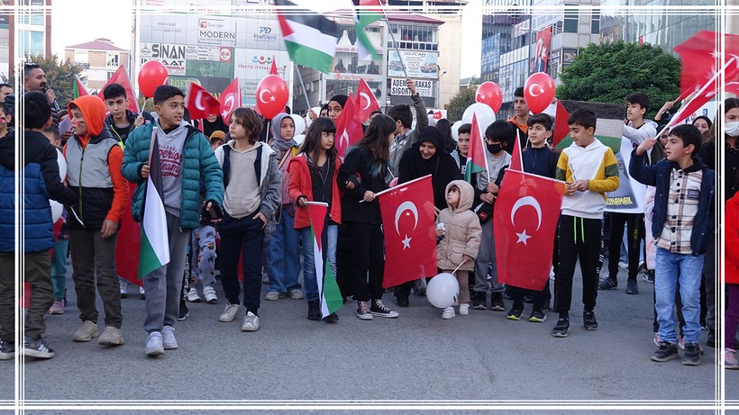 Iğdır’da Büyük Filistin Yürüyüşü Gerçekleşti: "Kırk Gündür İsrail’in Yaptığı Vahşeti Hepimiz Görüyoruz "