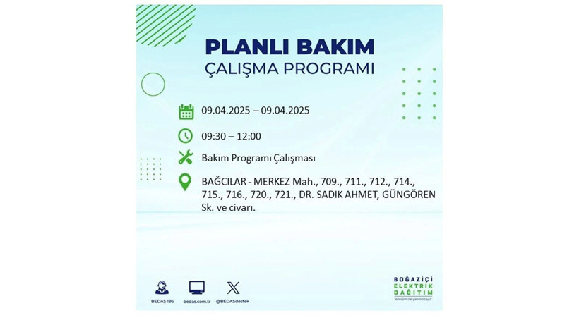 Elektrik kesintisi uyarısı: 9 Nisan Çarşamba elektrik kesintileri - Resim: 2