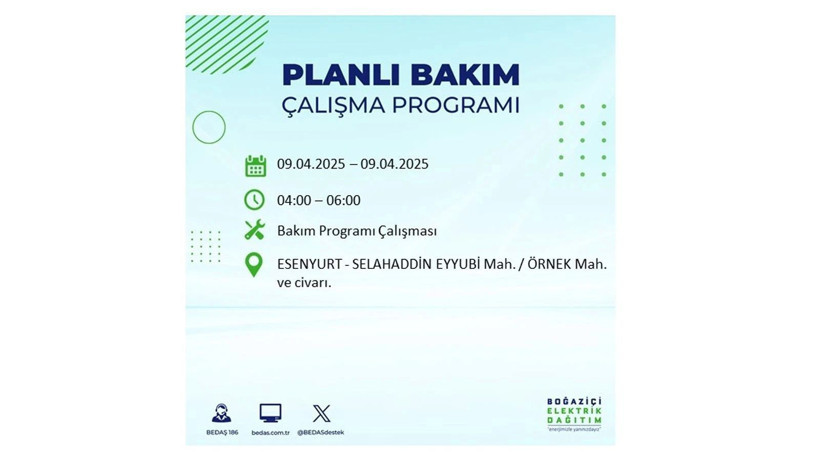 Elektrik kesintisi uyarısı: 9 Nisan Çarşamba elektrik kesintileri - Resim: 28