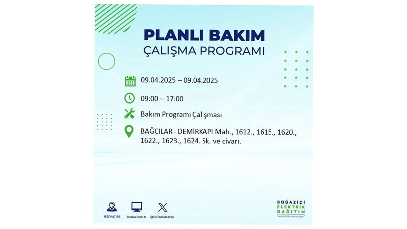 Elektrik kesintisi uyarısı: 9 Nisan Çarşamba elektrik kesintileri - Resim: 3