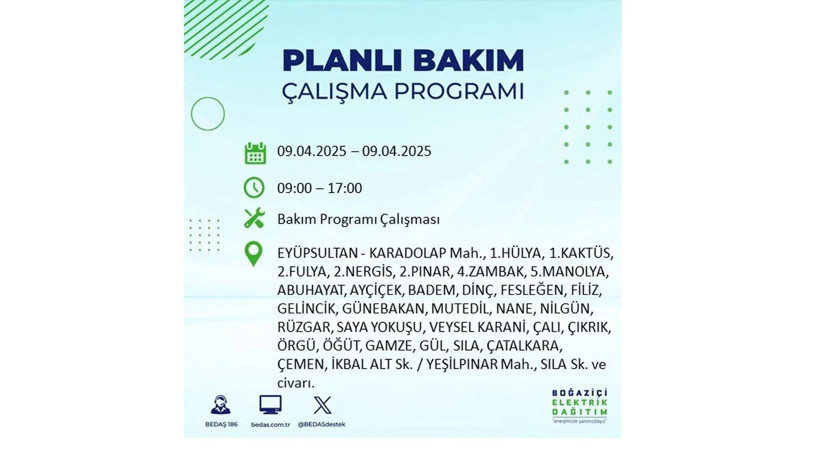 Elektrik kesintisi uyarısı: 9 Nisan Çarşamba elektrik kesintileri - Resim: 33