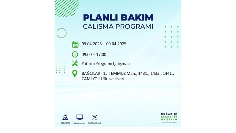 Elektrik kesintisi uyarısı: 9 Nisan Çarşamba elektrik kesintileri - Resim: 4