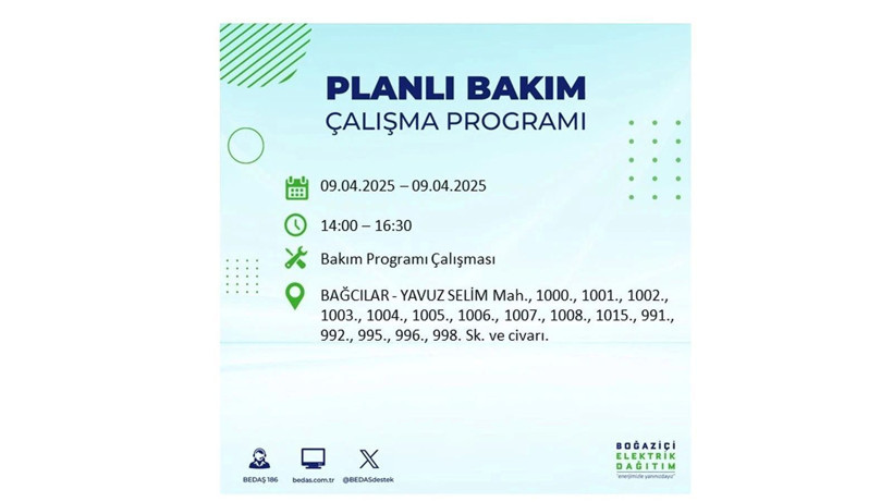 Elektrik kesintisi uyarısı: 9 Nisan Çarşamba elektrik kesintileri - Resim: 6