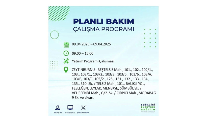 Elektrik kesintisi uyarısı: 9 Nisan Çarşamba elektrik kesintileri - Resim: 66