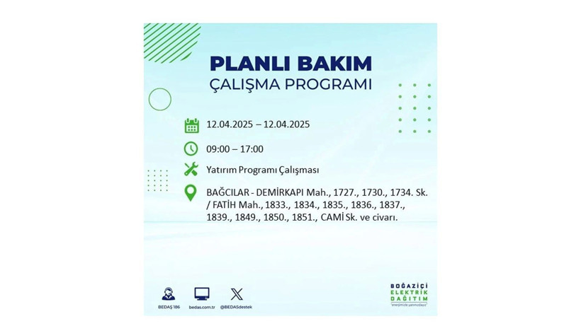 Elektrik kesintisinin olacağı ilçeler belli oldu: 12 Nisan elektrik kesintileri - Resim: 2