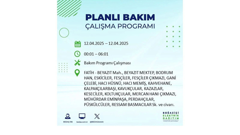 Elektrik kesintisinin olacağı ilçeler belli oldu: 12 Nisan elektrik kesintileri - Resim: 8