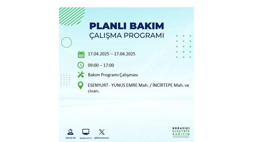 Neredeyse her ilçede kesinti olacak: 17 Nisan elektrik kesintileri - Resim: 39