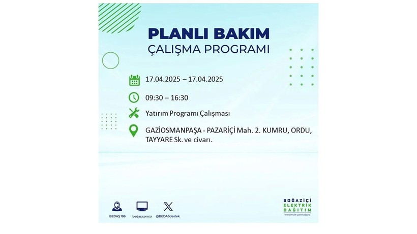 Neredeyse her ilçede kesinti olacak: 17 Nisan elektrik kesintileri - Resim: 49