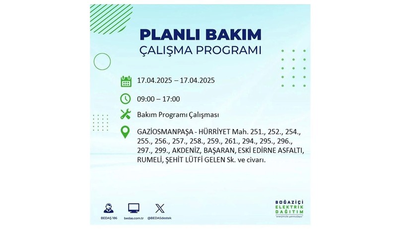 Neredeyse her ilçede kesinti olacak: 17 Nisan elektrik kesintileri - Resim: 51