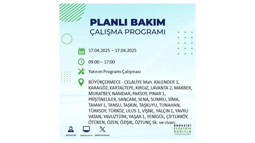 Neredeyse her ilçede kesinti olacak: 17 Nisan elektrik kesintileri - Resim: 28