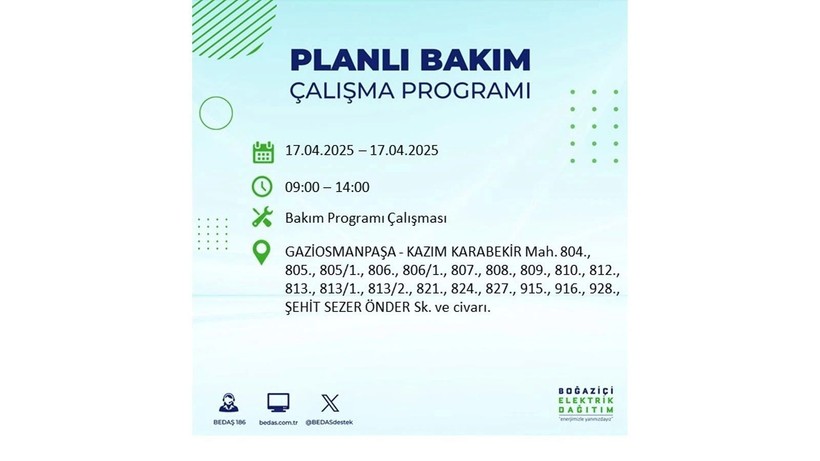 Neredeyse her ilçede kesinti olacak: 17 Nisan elektrik kesintileri - Resim: 50