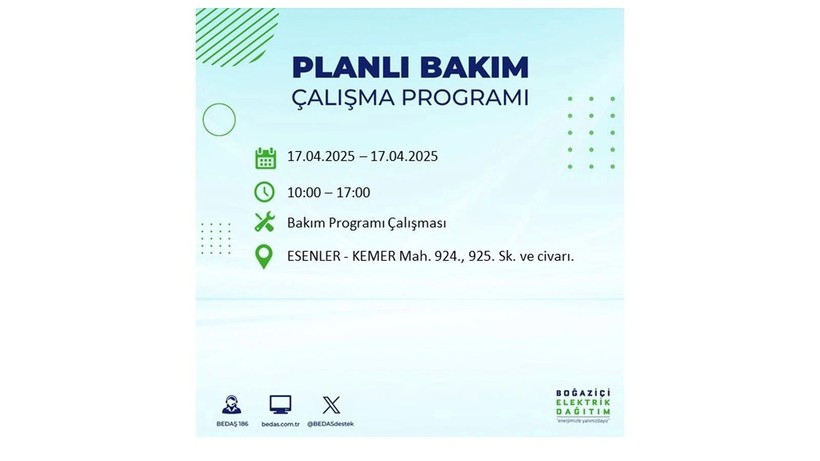 Neredeyse her ilçede kesinti olacak: 17 Nisan elektrik kesintileri - Resim: 36