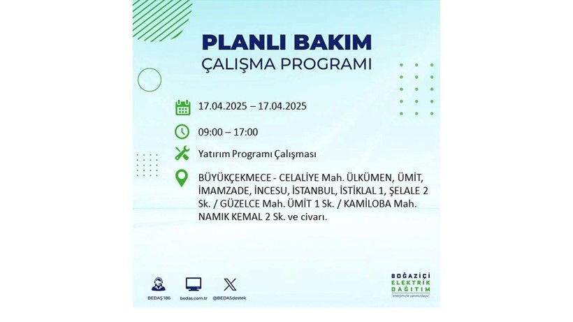 Neredeyse her ilçede kesinti olacak: 17 Nisan elektrik kesintileri - Resim: 27