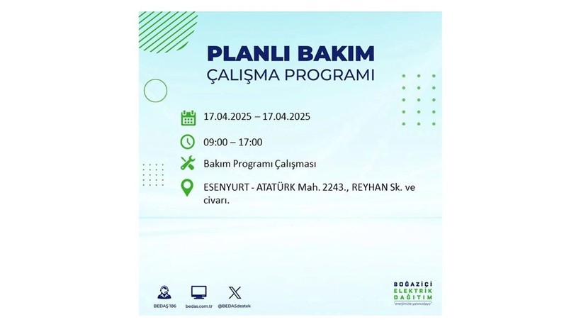 Neredeyse her ilçede kesinti olacak: 17 Nisan elektrik kesintileri - Resim: 38