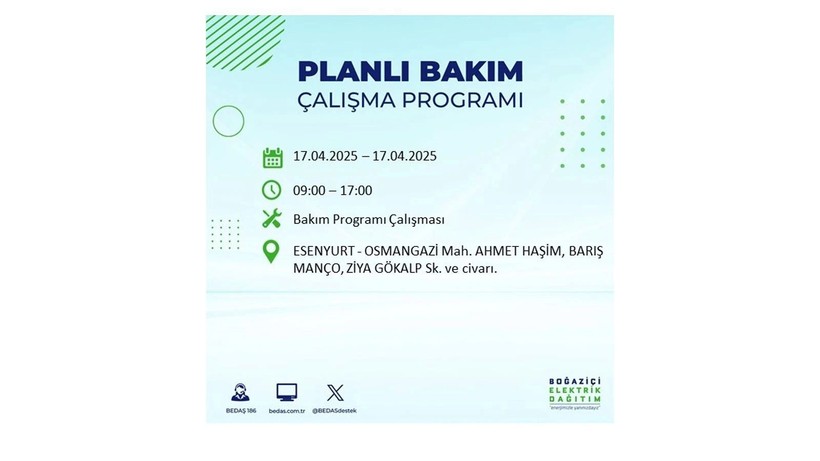 Neredeyse her ilçede kesinti olacak: 17 Nisan elektrik kesintileri - Resim: 37