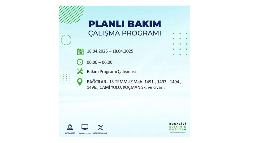 İstanbul'da birçok ilçe karanlığa gömülecek: 18 Nisan elektrik kesintileri - Resim: 2