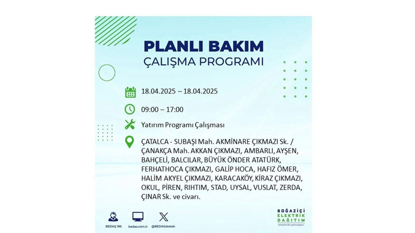 İstanbul'da birçok ilçe karanlığa gömülecek: 18 Nisan elektrik kesintileri - Resim: 15