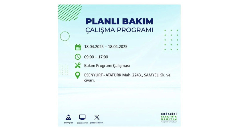 İstanbul'da birçok ilçe karanlığa gömülecek: 18 Nisan elektrik kesintileri - Resim: 16