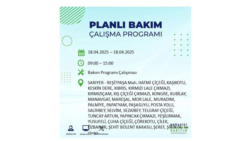 İstanbul'da birçok ilçe karanlığa gömülecek: 18 Nisan elektrik kesintileri - Resim: 48