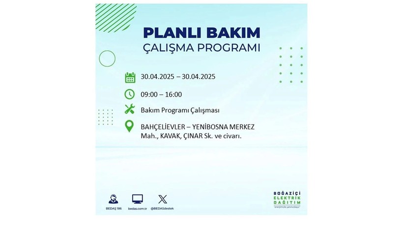 Elektrik kesintisinin olacağı ilçeler belli oldu: 30 Nisan elektrik kesintileri - Resim: 11